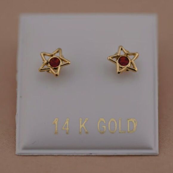 14k Solid Gold Dainty Earrings with Screw Back | Birthday Gift | Tehrani Jewelry - Picture 3 of 9